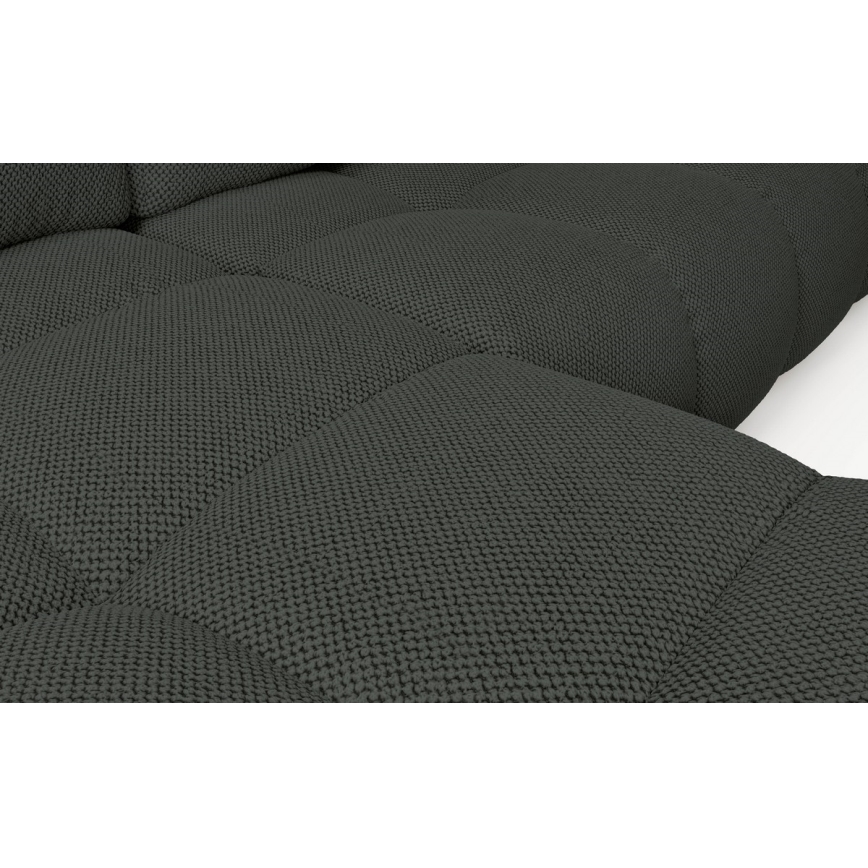 Разтегателна ъглова тапицирана холна гарнитура ALMADA с ракла, L форма, лява, антрацит