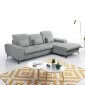 Разтегателен ъглов тапициран диван с място за съхранение в L ALTA, десен, сив