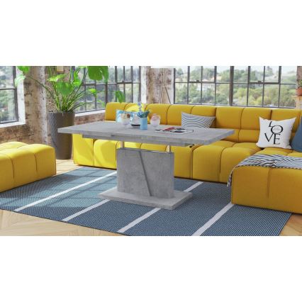 Разтегателна холна/трапезна маса с повдигащ плот NINO бетоново сива