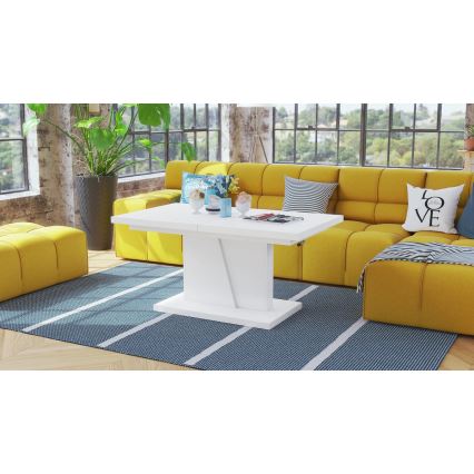 Разтегателна холна/трапезна маса с повдигащ плот NINO бяла