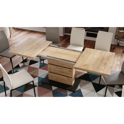 Разтегателна трапезна маса PAOLO дъб крафт/черен