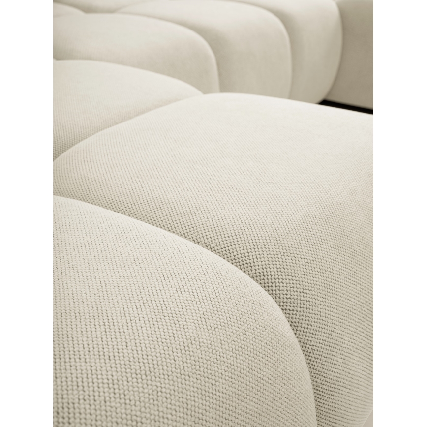 Разтегателна тапицирана U-образна холова гарнитура с място за съхранение ALMADA, бежова