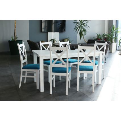 Разтегателна трапезна маса LIAM бяла