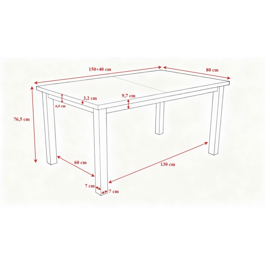 Разтегателна трапезна маса LIAM дъб