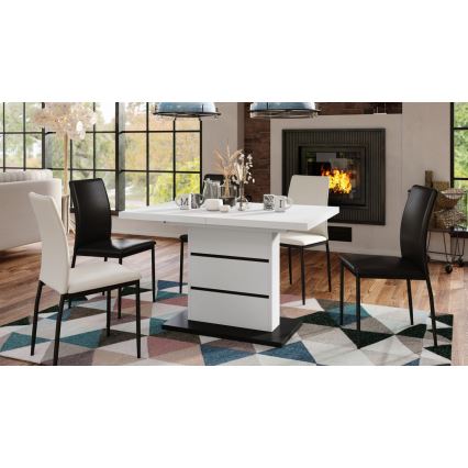 Разтегателна трапезна маса PAOLO бял/черен