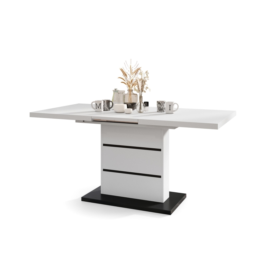 Разтегателна трапезна маса PAOLO бял/черен