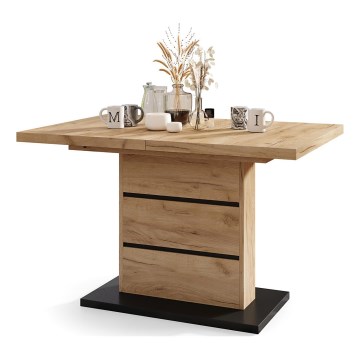 Разтегателна трапезна маса PAOLO дъб крафт/черен