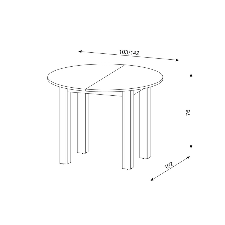 Разтегателна трапезна маса WILY дъб артизан/черна