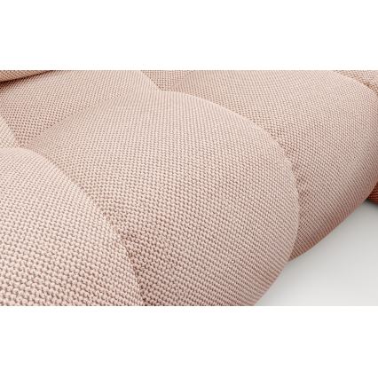 Разтегателен тапициран ъглов диван с място за съхранение, L-образен, ALMADA, десен, розов