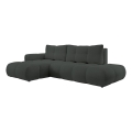 Разтегателна ъглова тапицирана холна гарнитура ALMADA с ракла, L форма, лява, антрацит