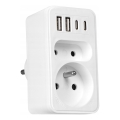 Разклонител 2 гнезда + 2xUSB-C + 2xUSB-A