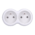 Разклонител 2x 10A, бяло-сив