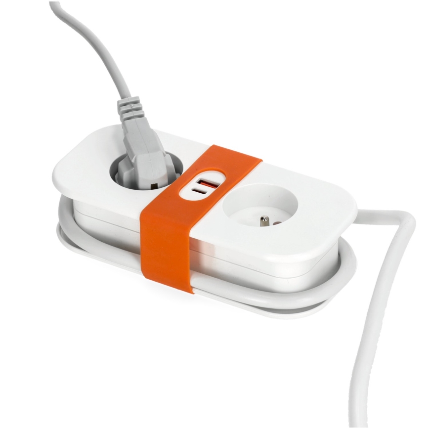 Разклонител 2Z + 2xUSB 1,4 м бял