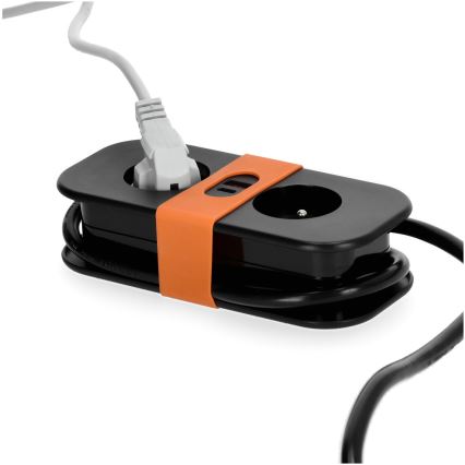 Разклонител 2Z + 2xUSB 1,4 м черен