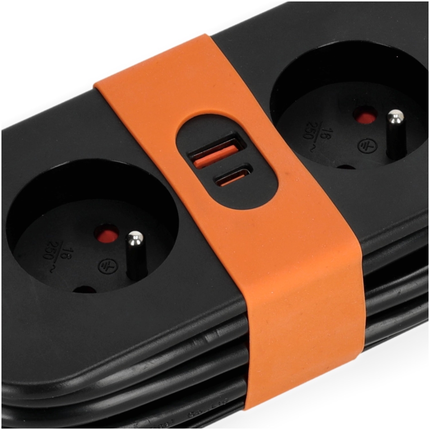 Разклонител 2Z + 2xUSB 1,4 м черен