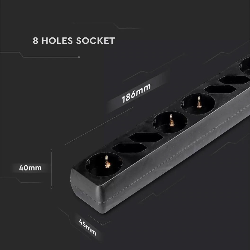 Разклонител с превключвател SCHUKO 8Z 1,5 м