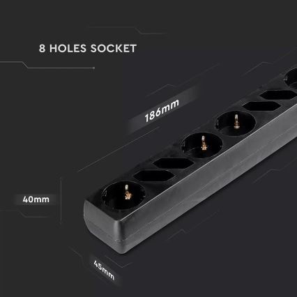 Разклонител с превключвател SCHUKO 8Z 1,5 м