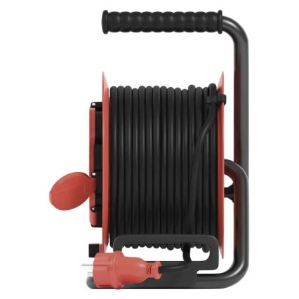 Разклонител с макара с 4 контакта 25m IP44 червен