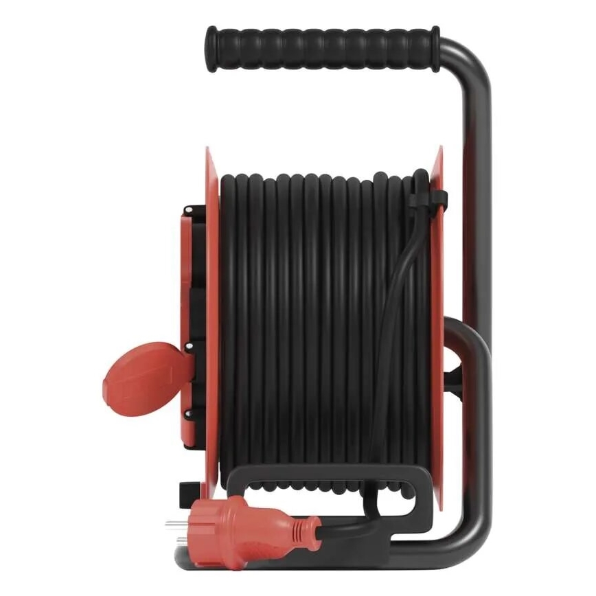 Разклонител с макара с 4 контакта 25m IP44 червен