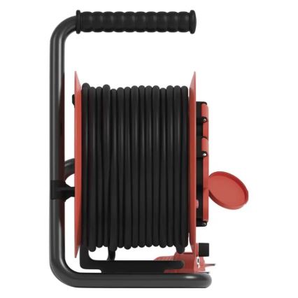 Разклонител с макара с 4 контакта 25m IP44 червен