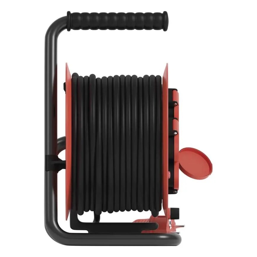 Разклонител с макара с 4 контакта 25m IP44 червен