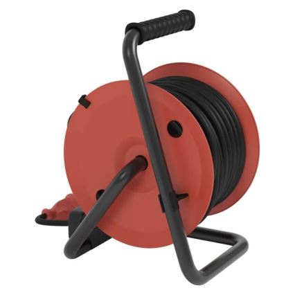 Разклонител с макара с 4 контакта 25m IP44 червен