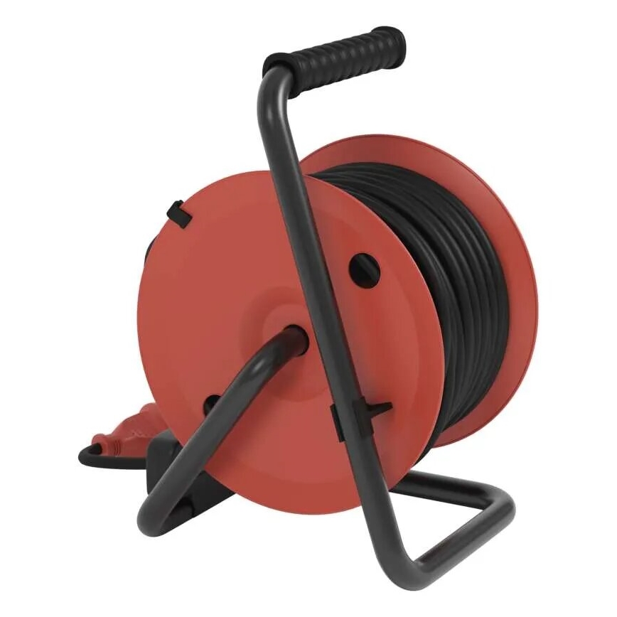 Разклонител с макара с 4 контакта 25m IP44 червен