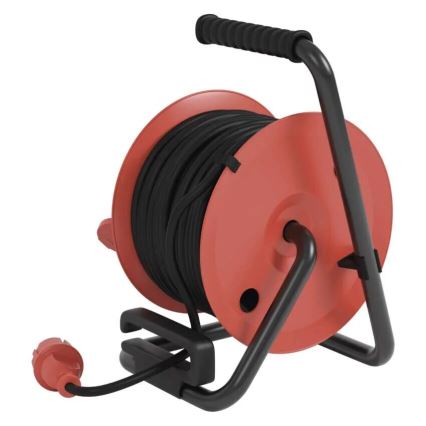 Разклонител с макара с 4 контакта 25m IP44 червен