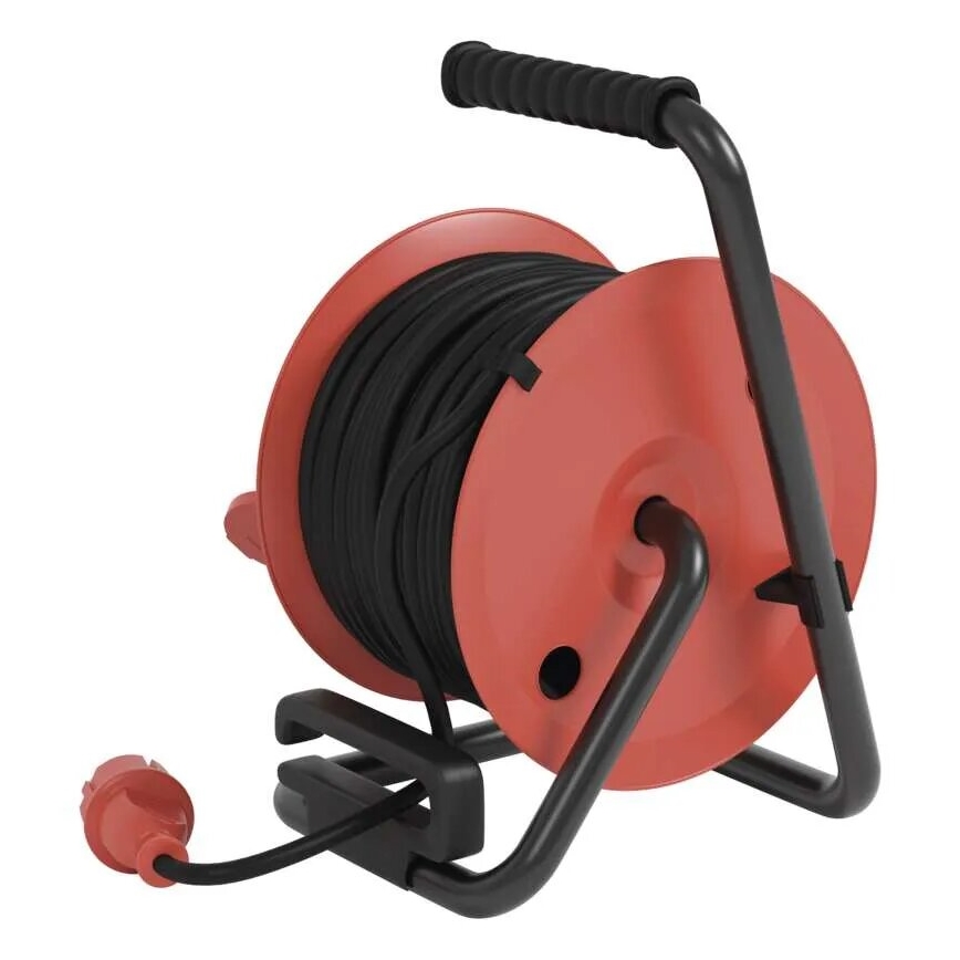 Разклонител с макара с 4 контакта 25m IP44 червен