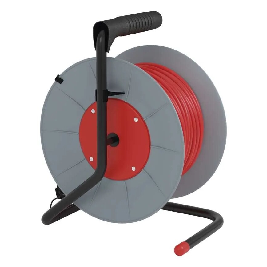Разклонител с макара с 4 контакта 25m сив/червен