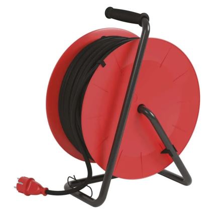 Разклонител с макара с 4 контакта 50m червен IP44