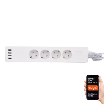 Разклонител с превключвател 1,8 m + 4xUSB/Wi-Fi Tuya SCHUKO