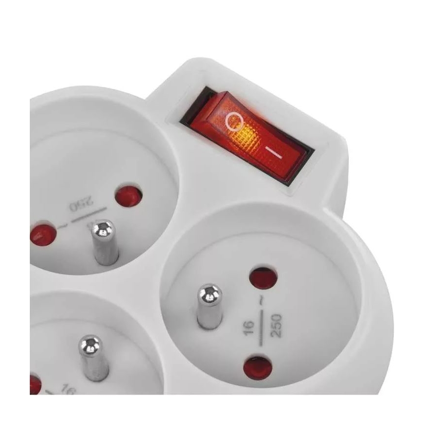 Разклонител с превключвател 3x10A/230V