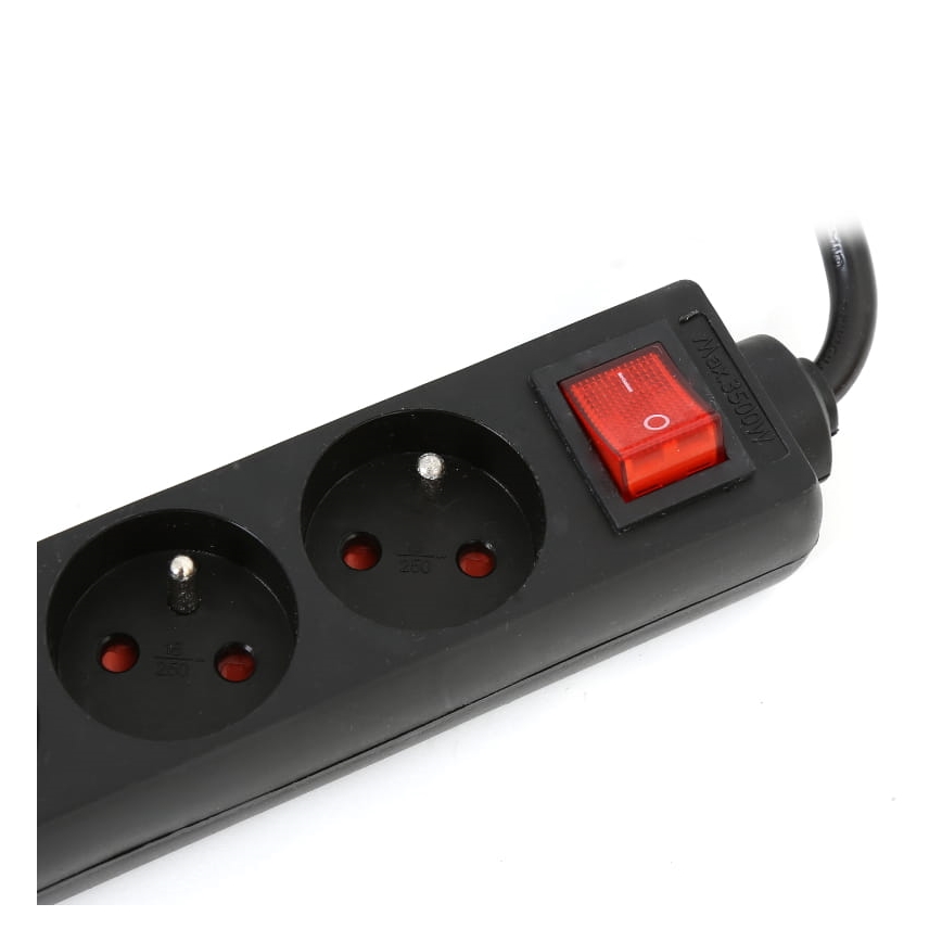 Разклонител с превключвател 5Z Type E 1,5 м черен