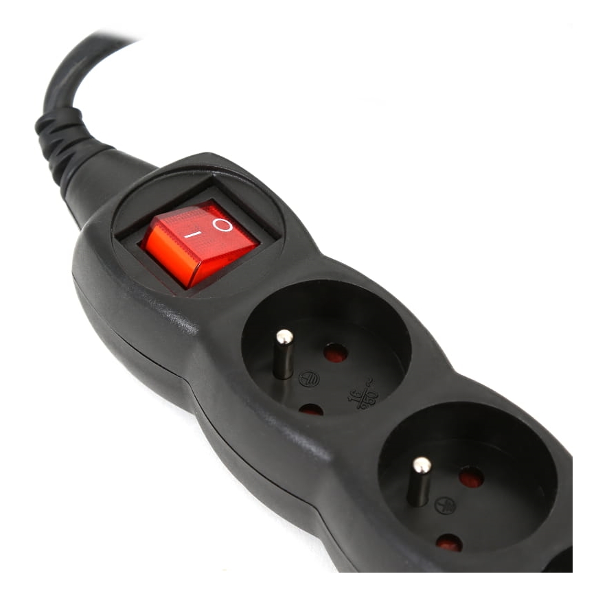 Разклонител с превключвател 5Z Type E 3 м черен