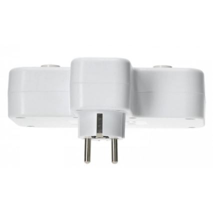 Разклонител с ключ и LED осветление LINEA PRO, 2 SCHUKO гнезда + 3x USB A/C, 4000K, бял