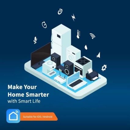 Разклонител с превключвател SMART 1,8 м 4Z + 4xUSB Wi-Fi Tuya