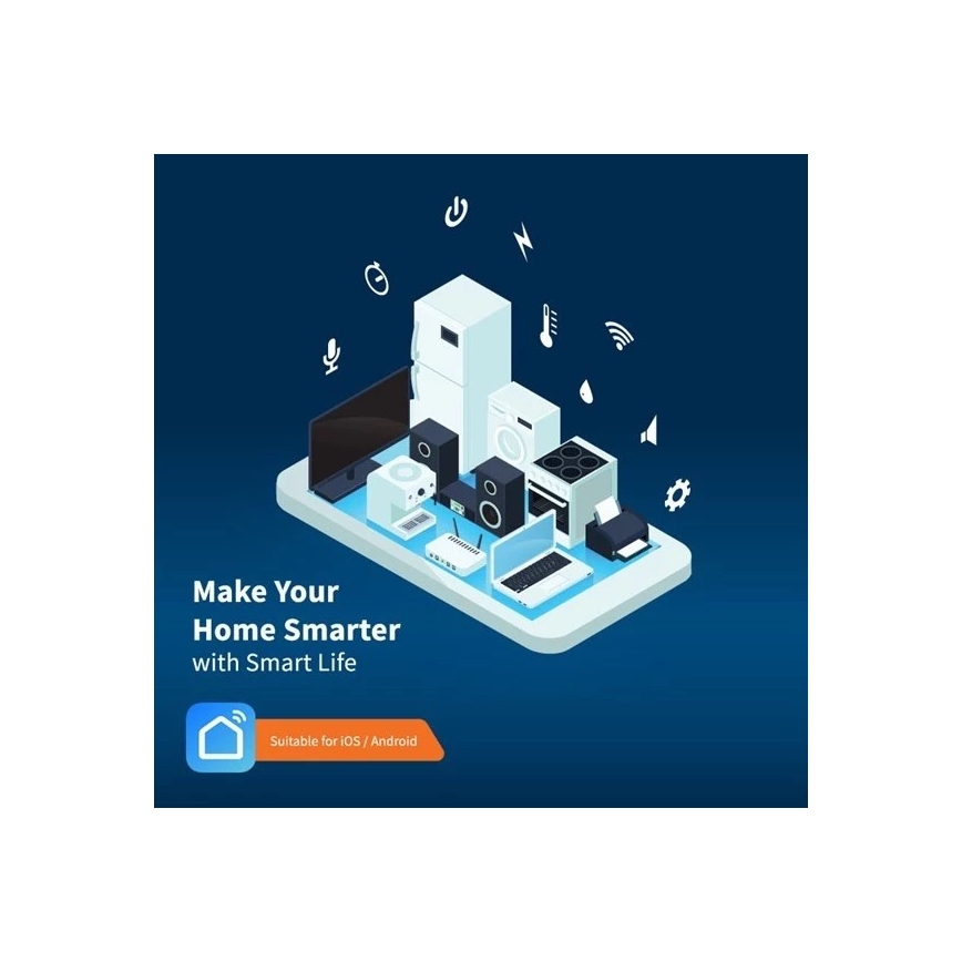 Разклонител с превключвател SMART 1,8 м 4Z + 4xUSB Wi-Fi Tuya