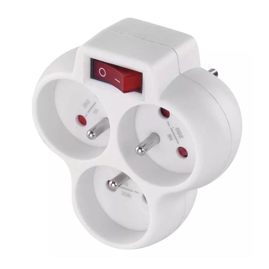 Разклонител с превключвател 3x10A/230V