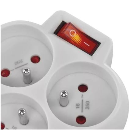 Разклонител с превключвател 3x10A/230V