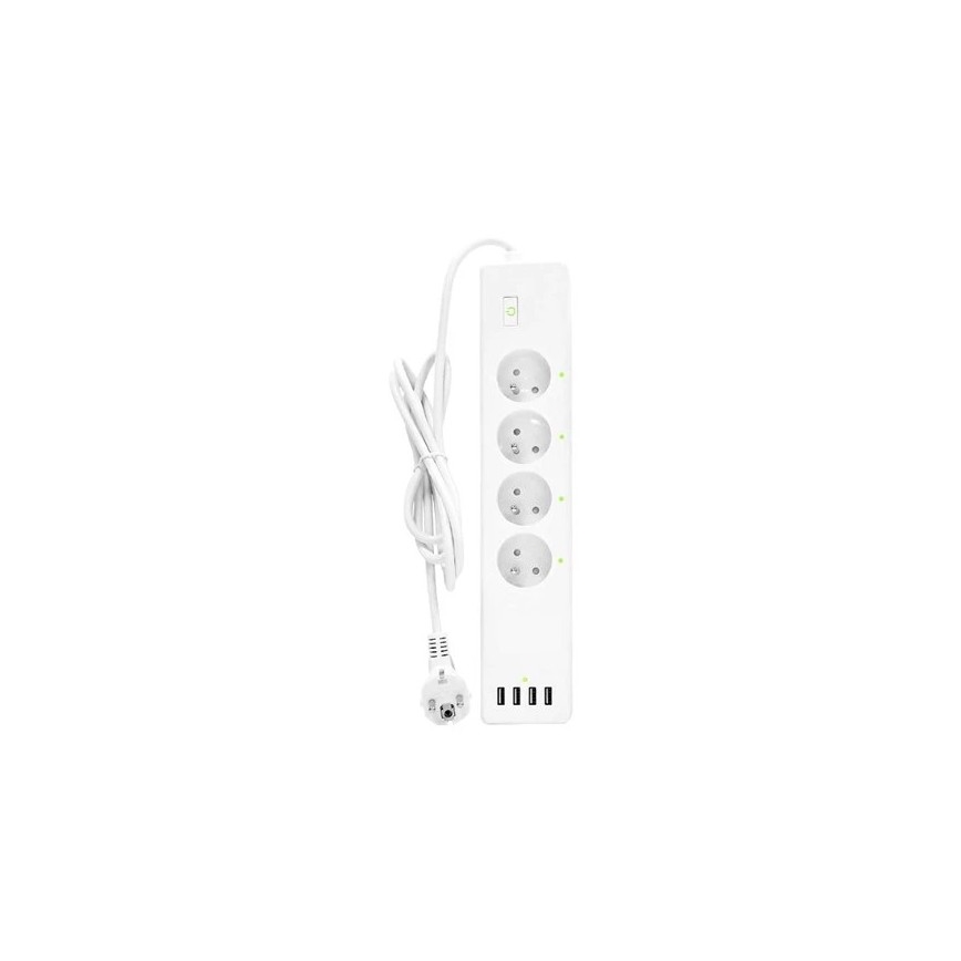 Разклонител с превключвател SMART 1,8 м 4Z + 4xUSB Wi-Fi Tuya