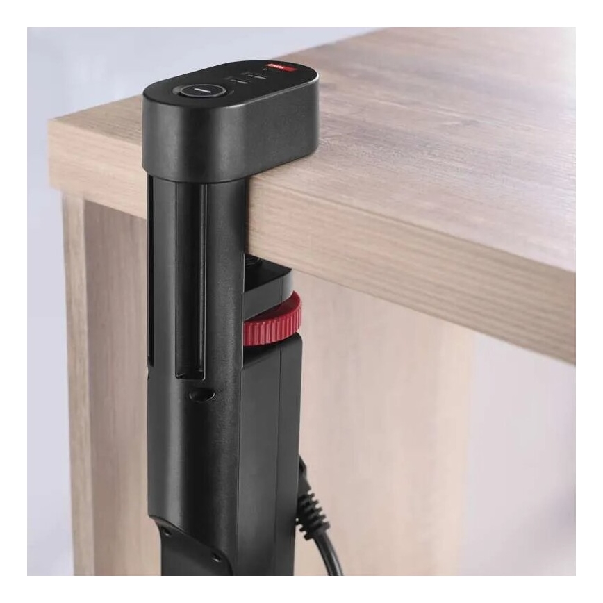 Разклонител с прикачване към маса 3Z + 3xUSB 1,5m черен