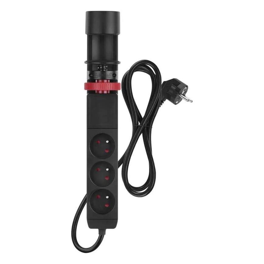 Разклонител с прикачване към маса 3Z + 3xUSB 1,5m черен