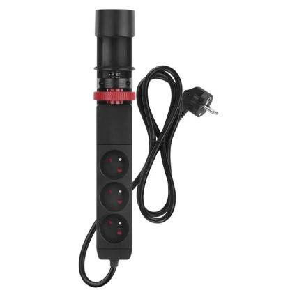 Разклонител с прикачване към маса 3Z + 3xUSB 1,5m черен