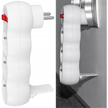 Разклонител с ключ, 3 гнезда