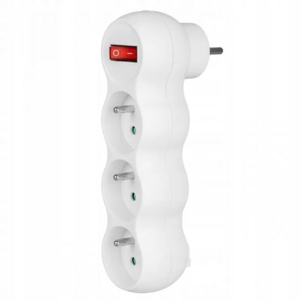 Разклонител с ключ, 3 гнезда