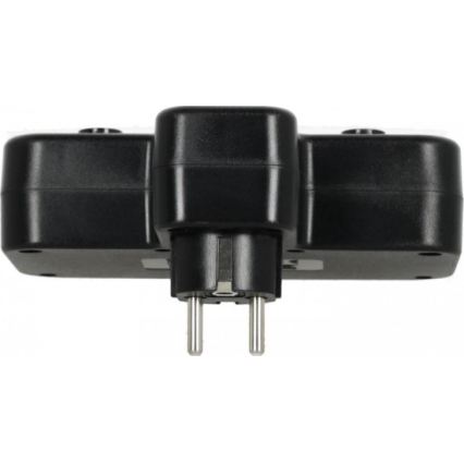 Разклонител с ключ и LED осветление LINEA PRO 2Z + 3xUSB A/C SCHUKO 4000K черен