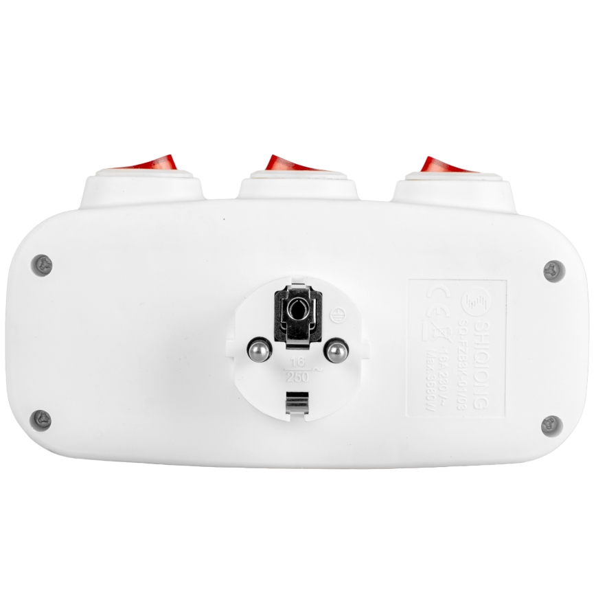 Разклонител с ключове, 3 гнезда