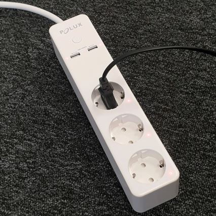 Разклонител SMART с превключвател 1,5m + 2xUSB/Wi-Fi Tuya SCHUKO
