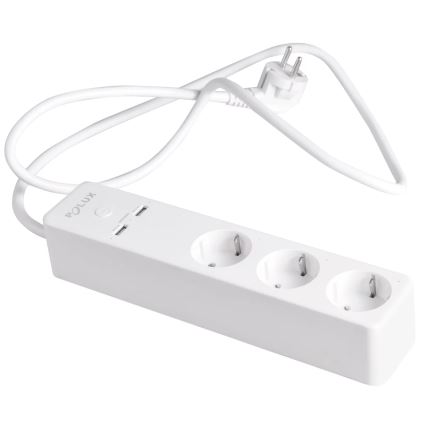 Разклонител SMART с превключвател 1,5m + 2xUSB/Wi-Fi Tuya SCHUKO